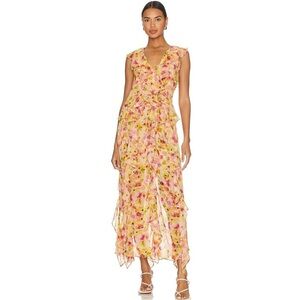 Misa Claudita Dress Golden Floral Size XL